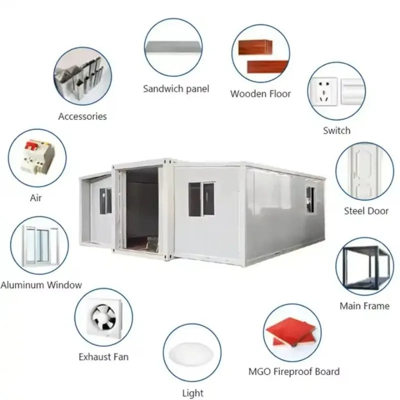Expandable Container House  Modular Movable House Australia 20ft 40ft  Prefabricated Casas Prefab Tiny Homes
