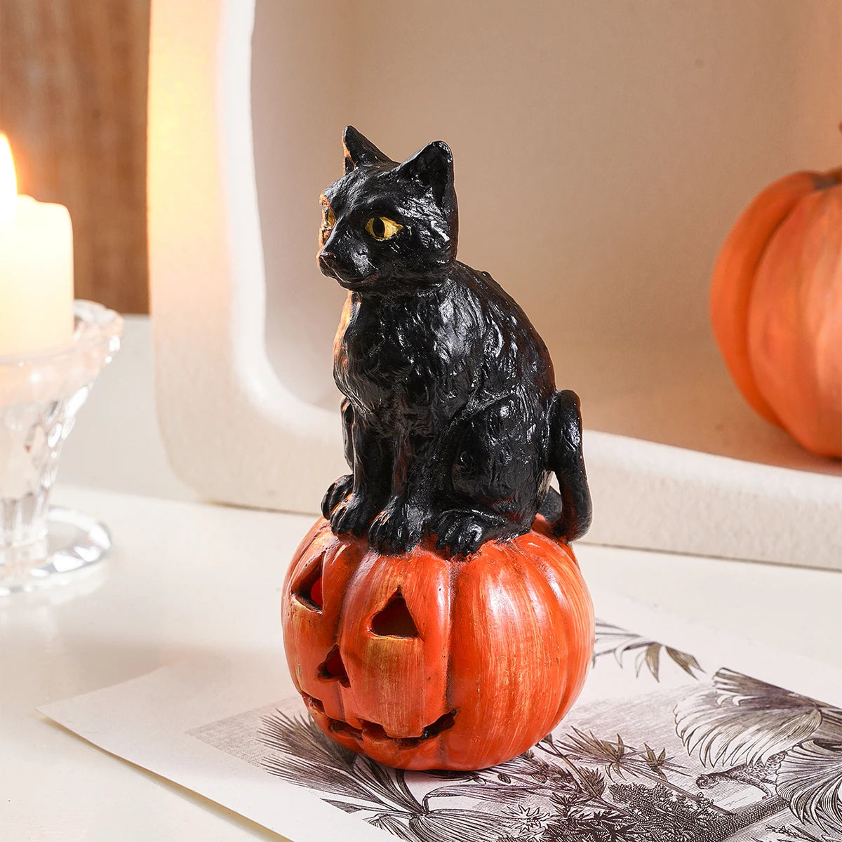 1PC,Halloween Decor Creative Black Cat squatting Shape Home decoration ornament