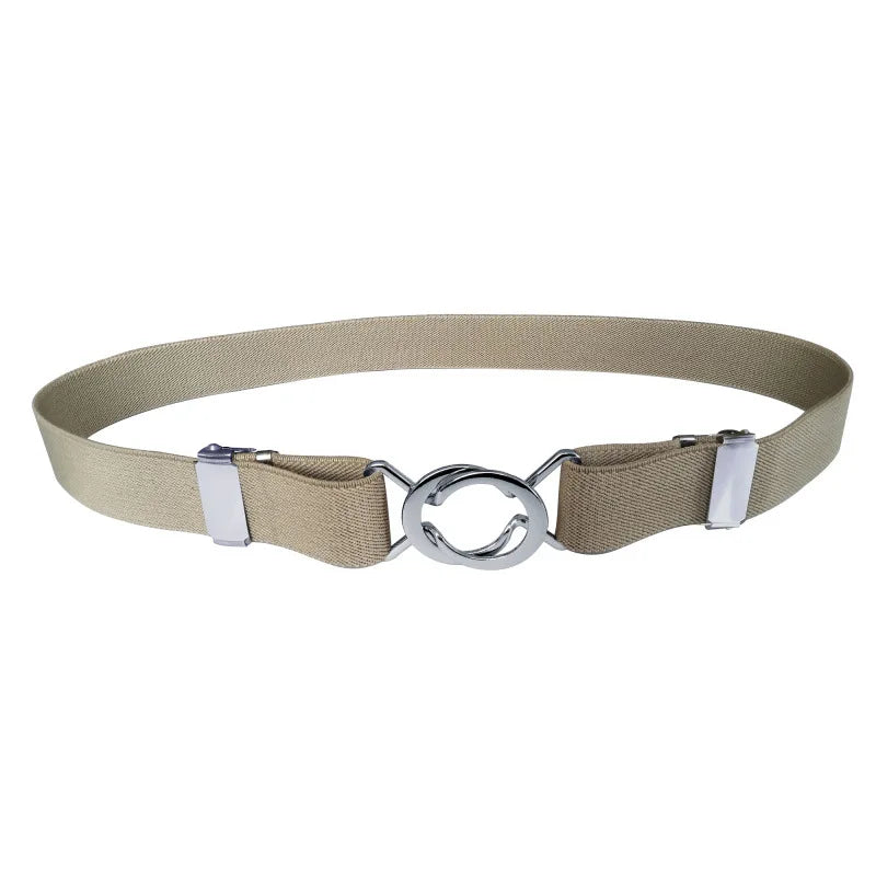 Adjustable Elastic Stretch Belt Invisible Belt for Women Girls Jeans Pants Dress,2.5cm Wide Metal Ring Buckle,No Hassle,No Bugle