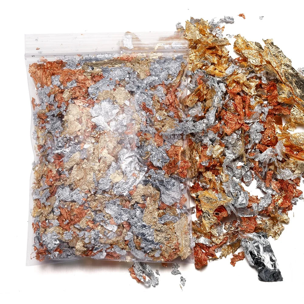 2-10g Shiny Foil Flake Resin Epoxy Mold Art Decoration Gold Color Foil Fillings for Resin Jewelry Making Nails Art Crafts Filler