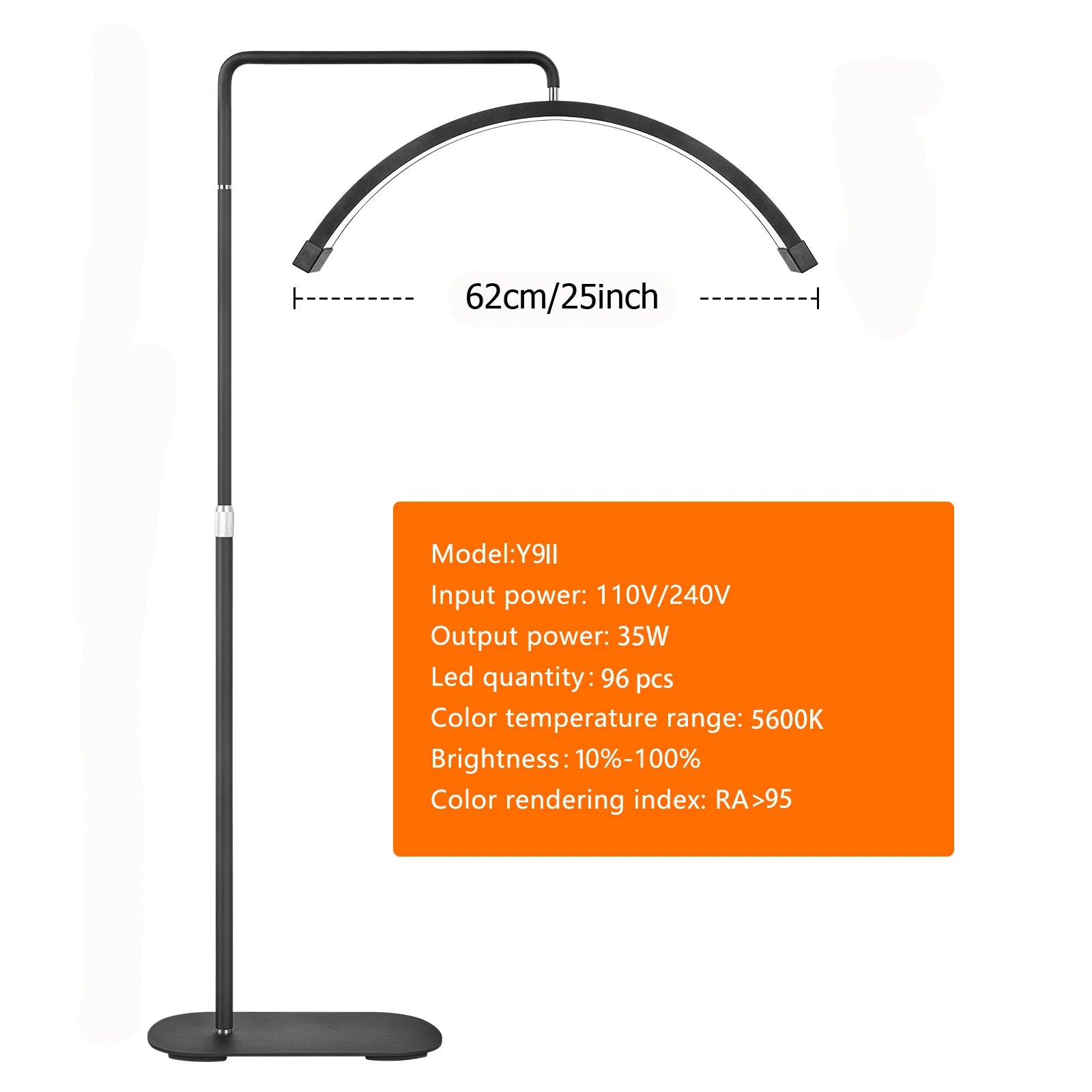 Oversea Warehouse Fast Delivery Floor LED Video Light Half-moon Shaped High Quality Fill Light For Beauty Salon Makeup