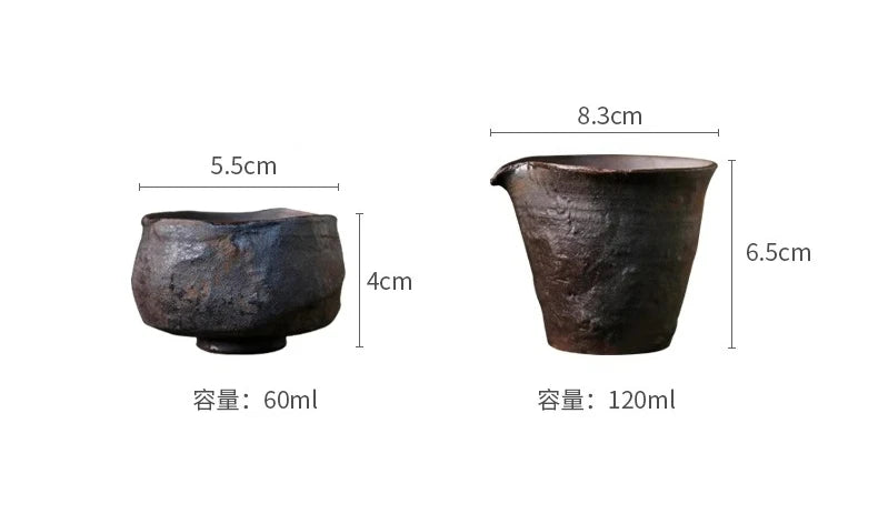 Japanese Wabi Sabi Style Rough Pottery Handmade Tea Cup Creative Retro Tea Cup Pu Erh Tea Cup