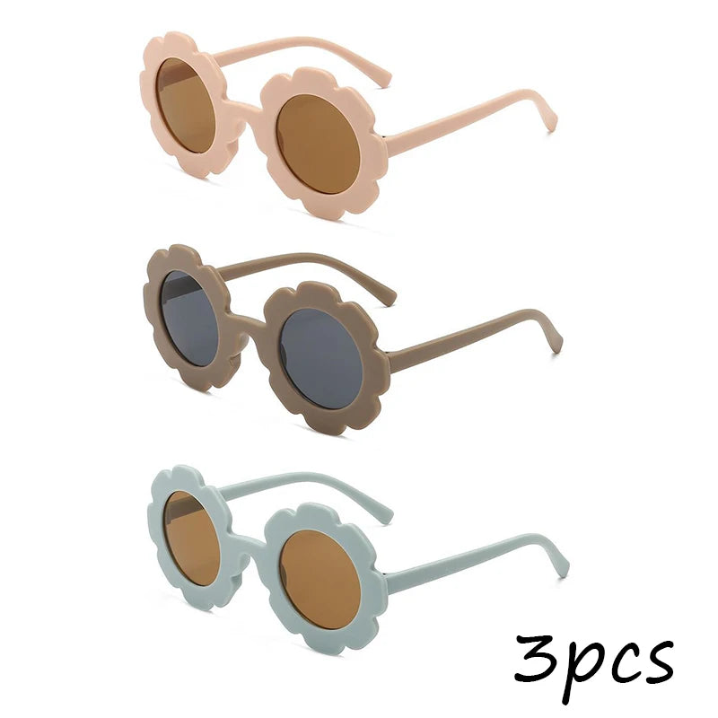 New Cute Multi Color Sunflower Sunglasses For Boys And Girls, UV Resistant Outdoor Style Sunglasses, Children's Glasses