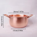 Pure Copper Pasta Pot,Handcrafted Wire Drawing Texture Outdoors Picnic Soup Pot,Portable Thickened Bottom Pan Retro Tableware