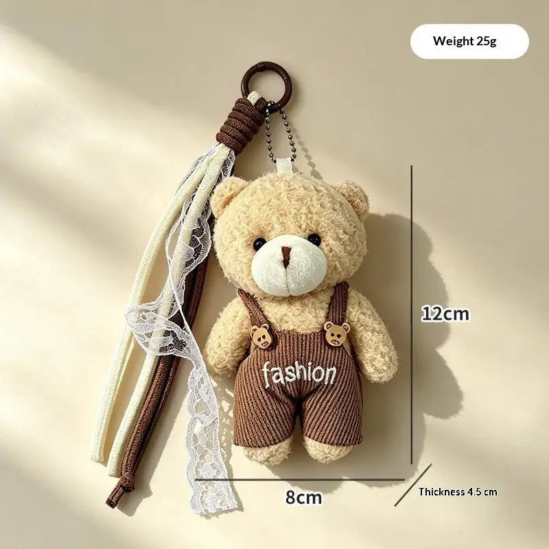 Women's Bag Charms Cute Korean Cartoon Bear Kawaii Sweet Kawaii Plush Bag Accessories Multifunctional Keychain Pendants