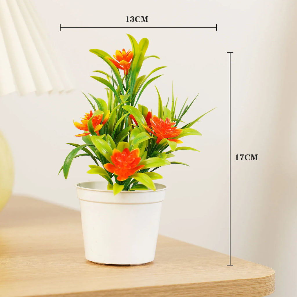 Artificial Flowers Plants Potted Green Bonsai Pot Plants For Home Decor Craft Plant Decorative Fake Flower Ornaments
