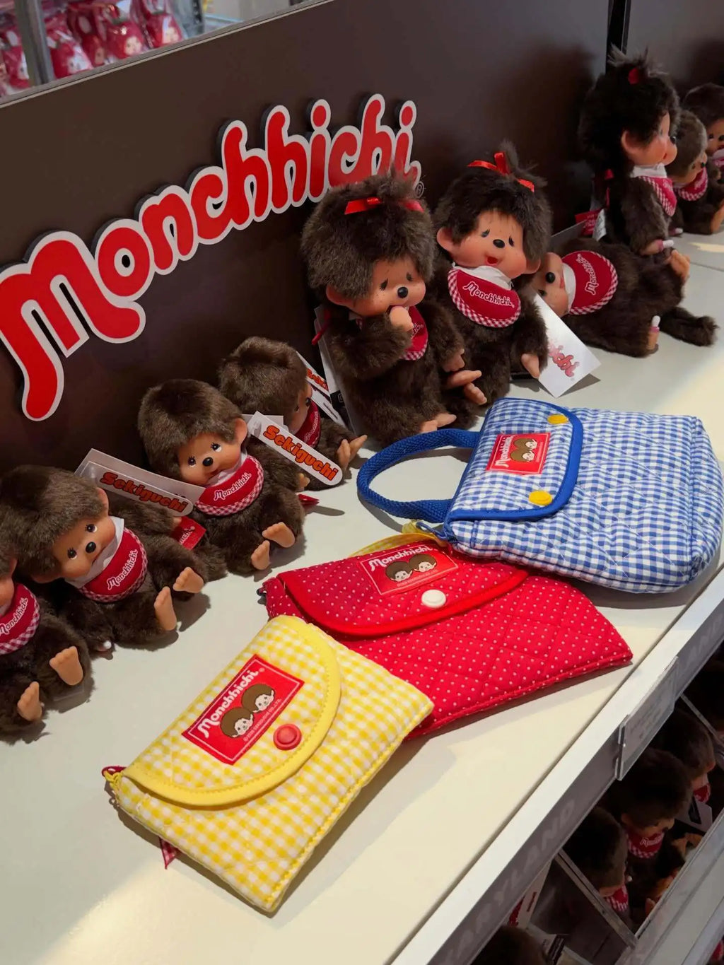 Cute Cartoon Monchhichi, Compact Storage of Sundries, Change, Card Holder, Three-piece Travel Portable Toiletry Bag Gift
