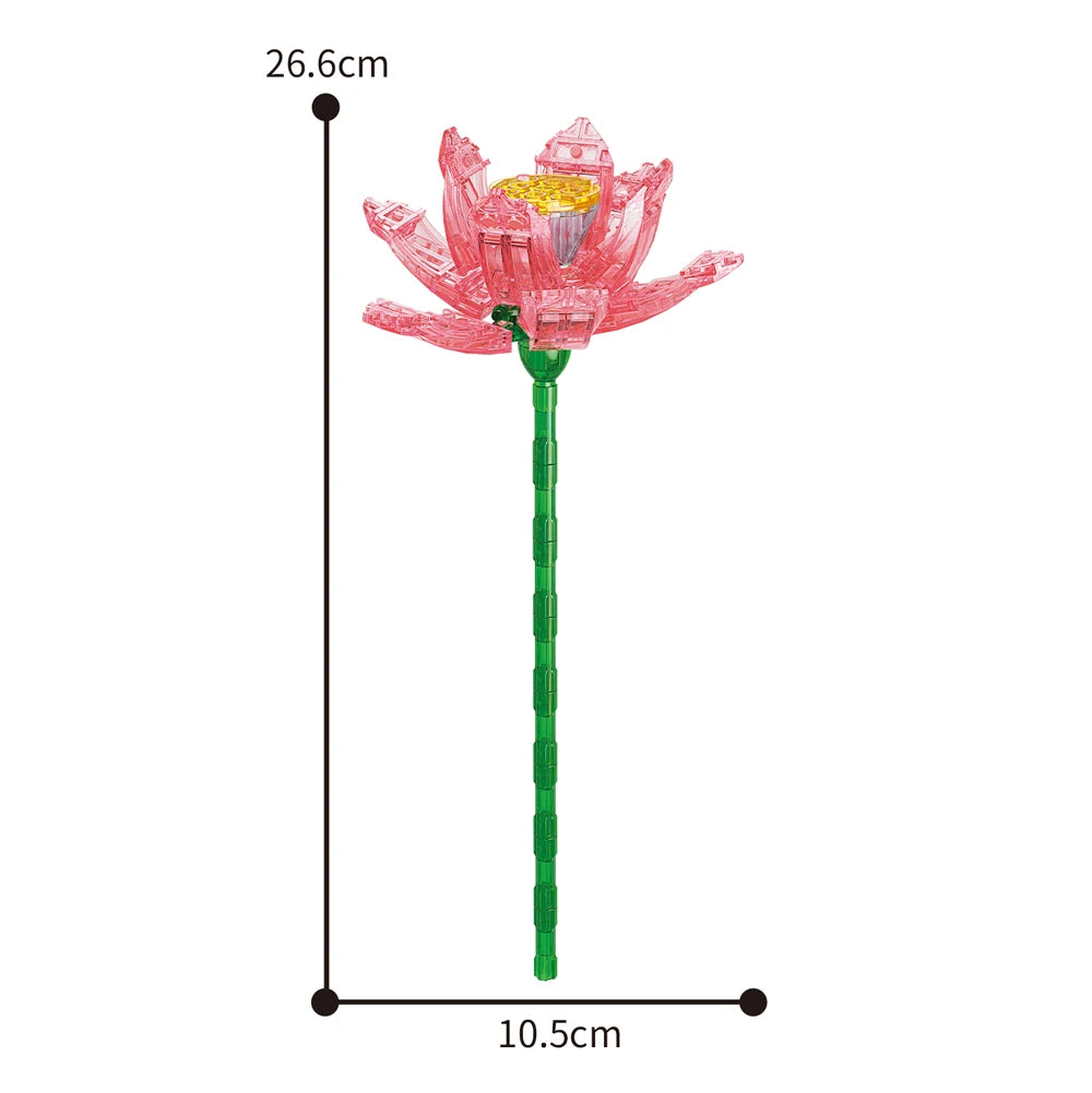Creativity Potted Plants Bouquet Rose Lily Flower Home Desk Plant Decoration Assemble Building Blocks Bricks Toys Girls Gift