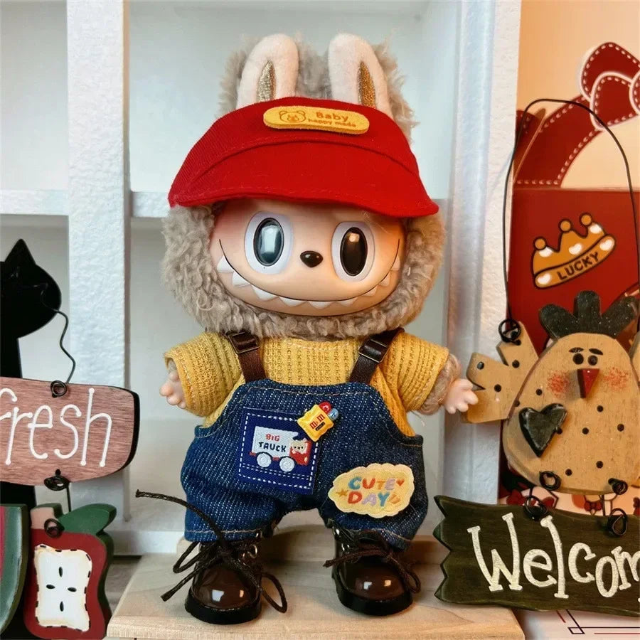 Labubu V1 V2 Sports Leisure Suit Set,Trendy Casual Outfit Hoodie Clothes Comfortable Ropa Accessories for Labubu Doll Collection