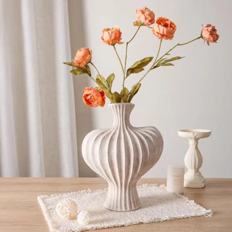 Ceramic Flower Vase Home Decor Farmhouse Table Vases Rustic Vtage Livg Room Kitchen Bedroom Decorations Pottery Decorative Vase