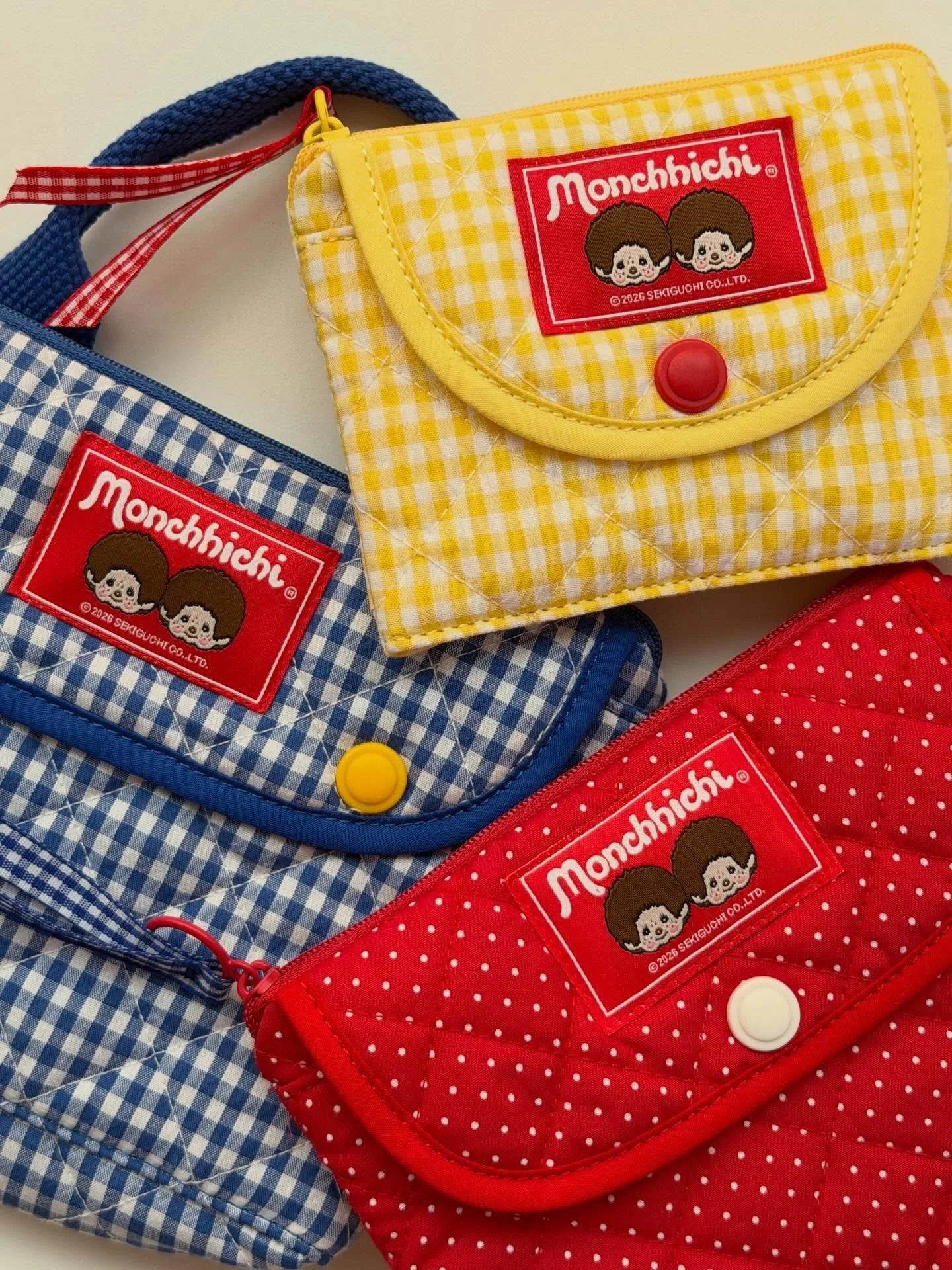 Cute Cartoon Monchhichi, Compact Storage of Sundries, Change, Card Holder, Three-piece Travel Portable Toiletry Bag Gift
