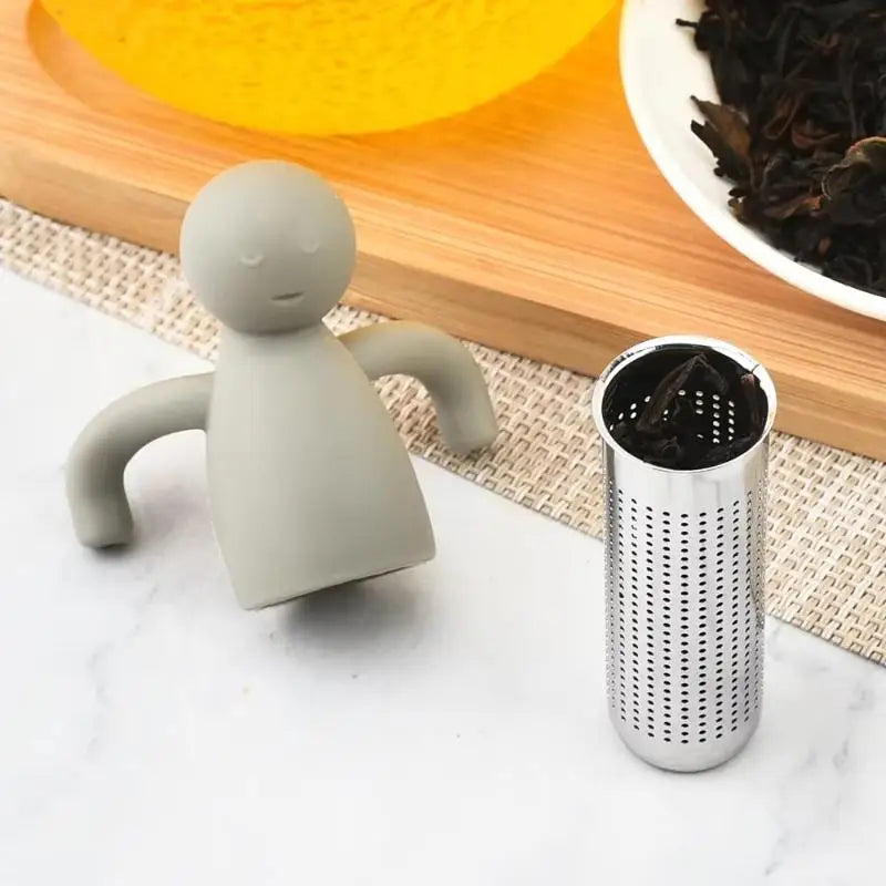 Tea Infuser Kitchen Home Use Reusable Tea Set Accessories Stainless Steel Creative Human-shaped