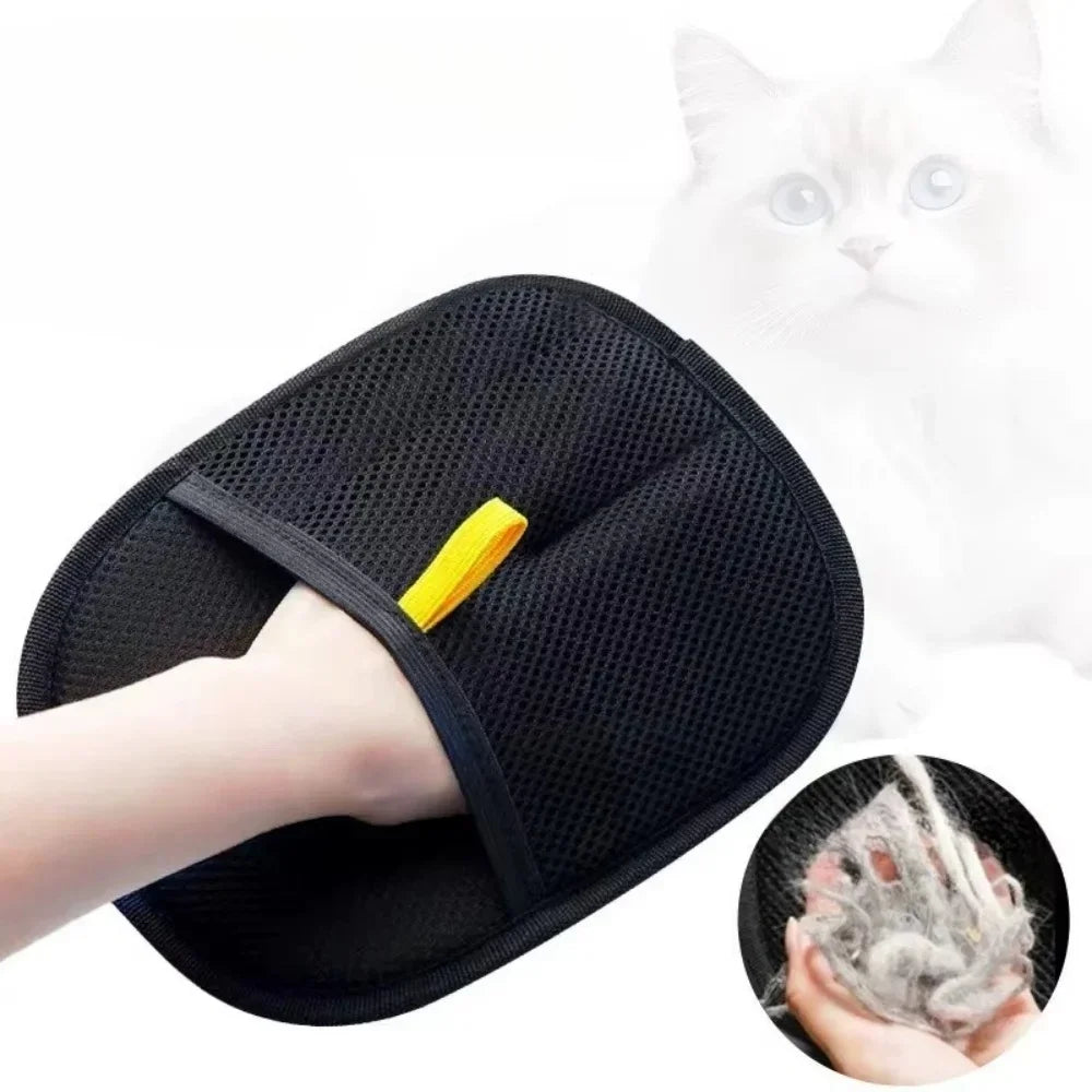 2-Pack Reusable Lint Remover Brushes & Static Electricity Glove for Pet Hair Removal on Furniture, Clothing.