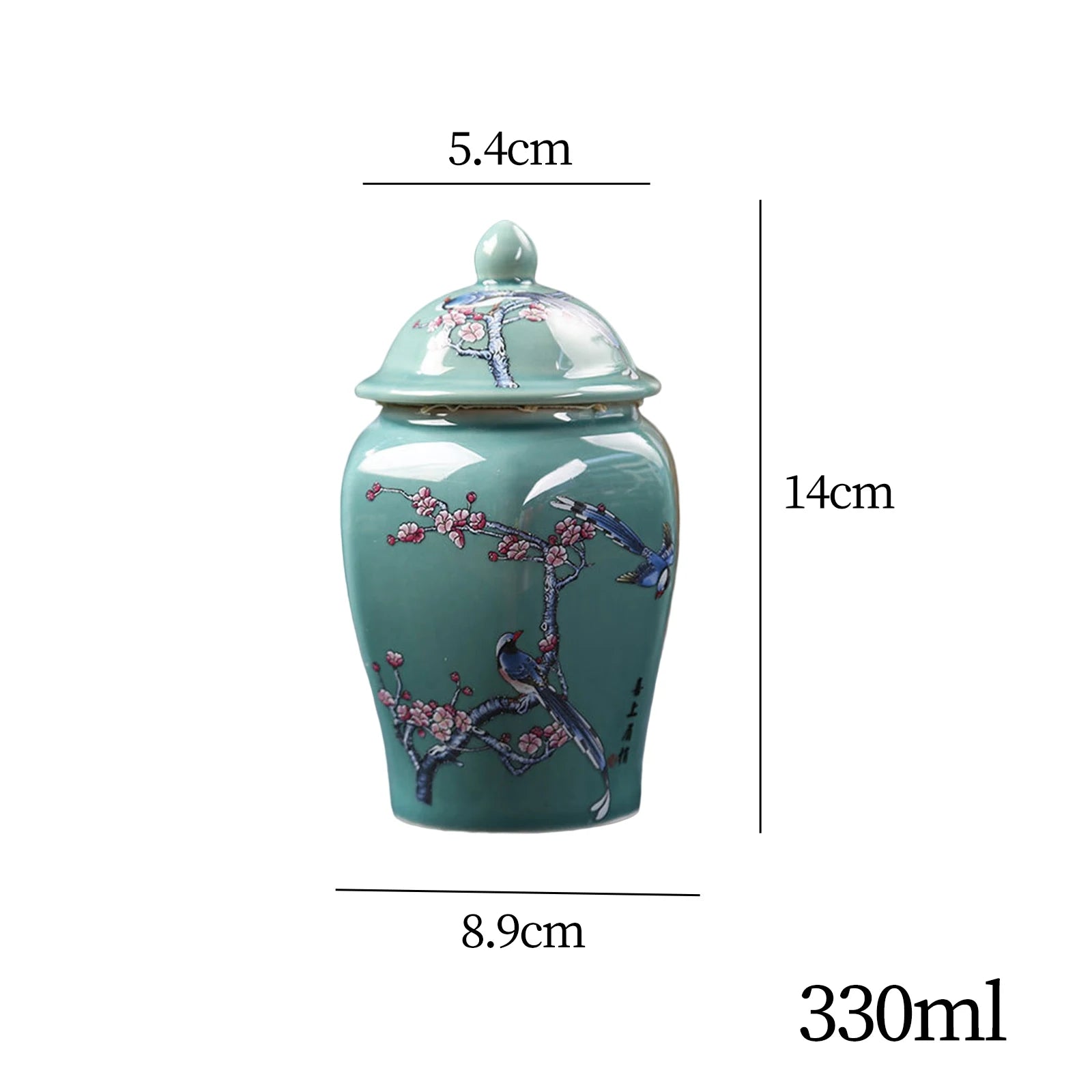 Vintage Bottle Vase Ceramic Ginger Jar with Lid Chinese Classical Decorative Jar Celadon Vase Storage Jars Candy Pots Home Decor