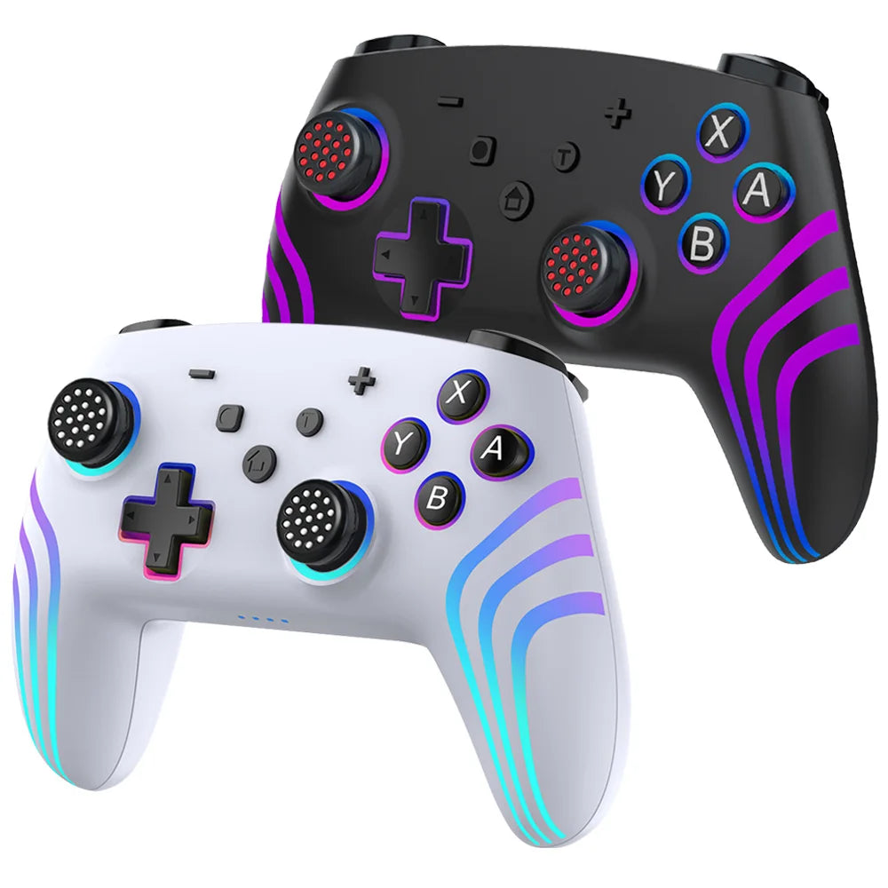 NS1 RGB Wireless Gamepad for Nintend Switch Pro BT Game Controller Switch OLED/Lite Joystick for PC Steam with Turbo 6 Axis