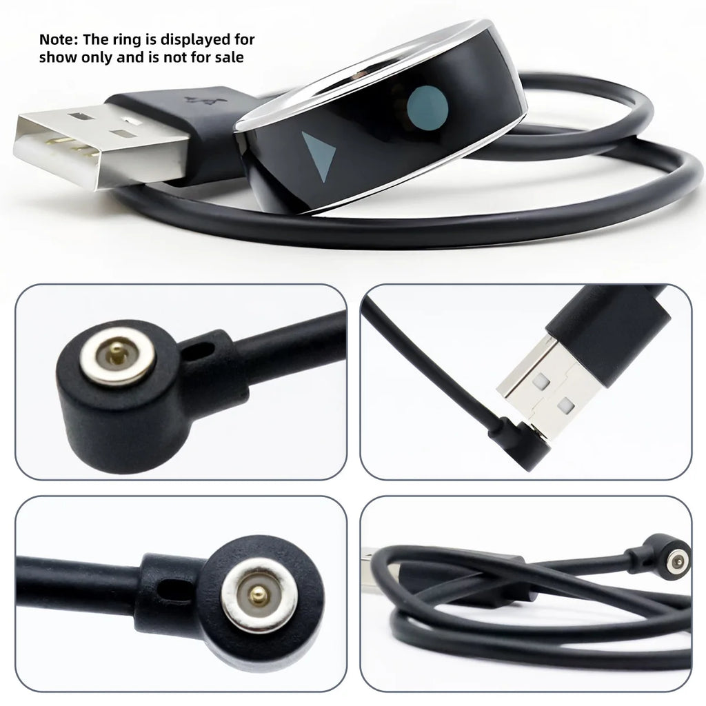 Smart Ring Charge Cable For Smart Ring Dock Connector USB Charging Cable Cord 4MM Magnetic Charger Power Adapter Wire for R02/09