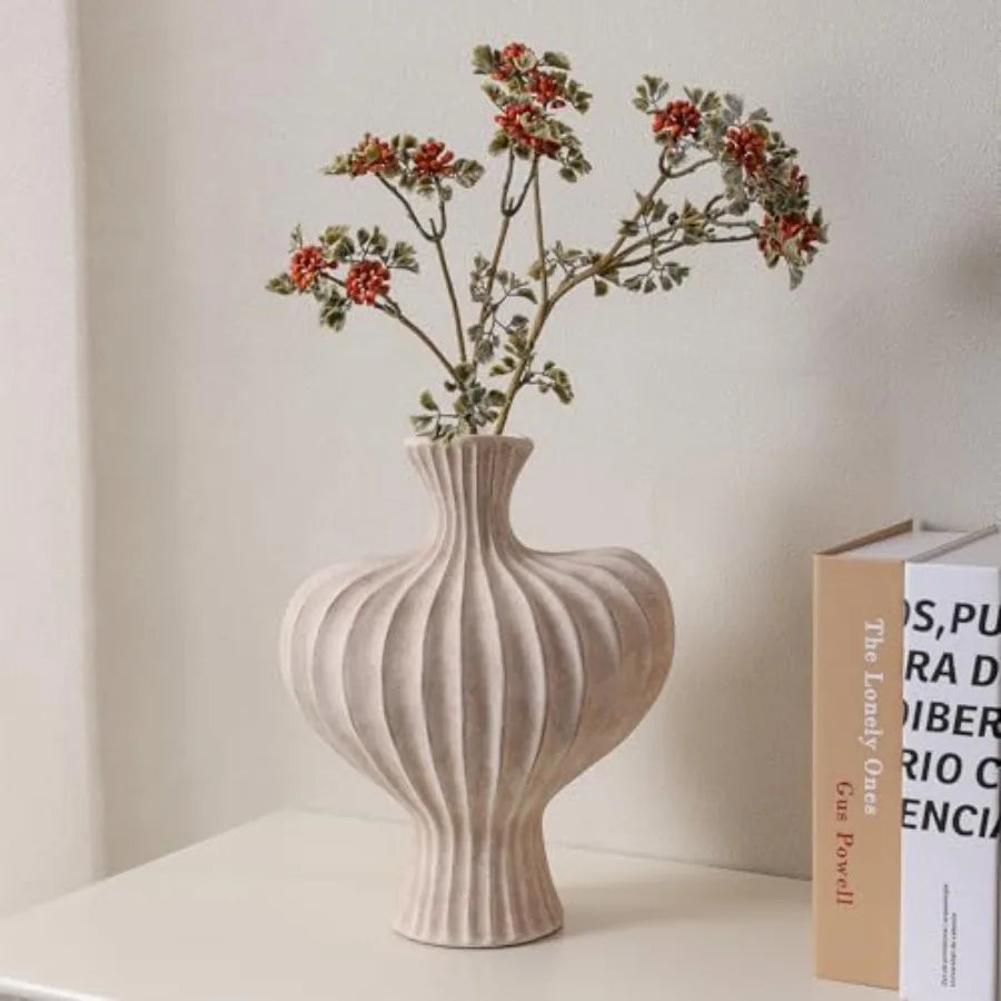 Ceramic Flower Vase Home Decor Farmhouse Table Vases Rustic Vtage Livg Room Kitchen Bedroom Decorations Pottery Decorative Vase