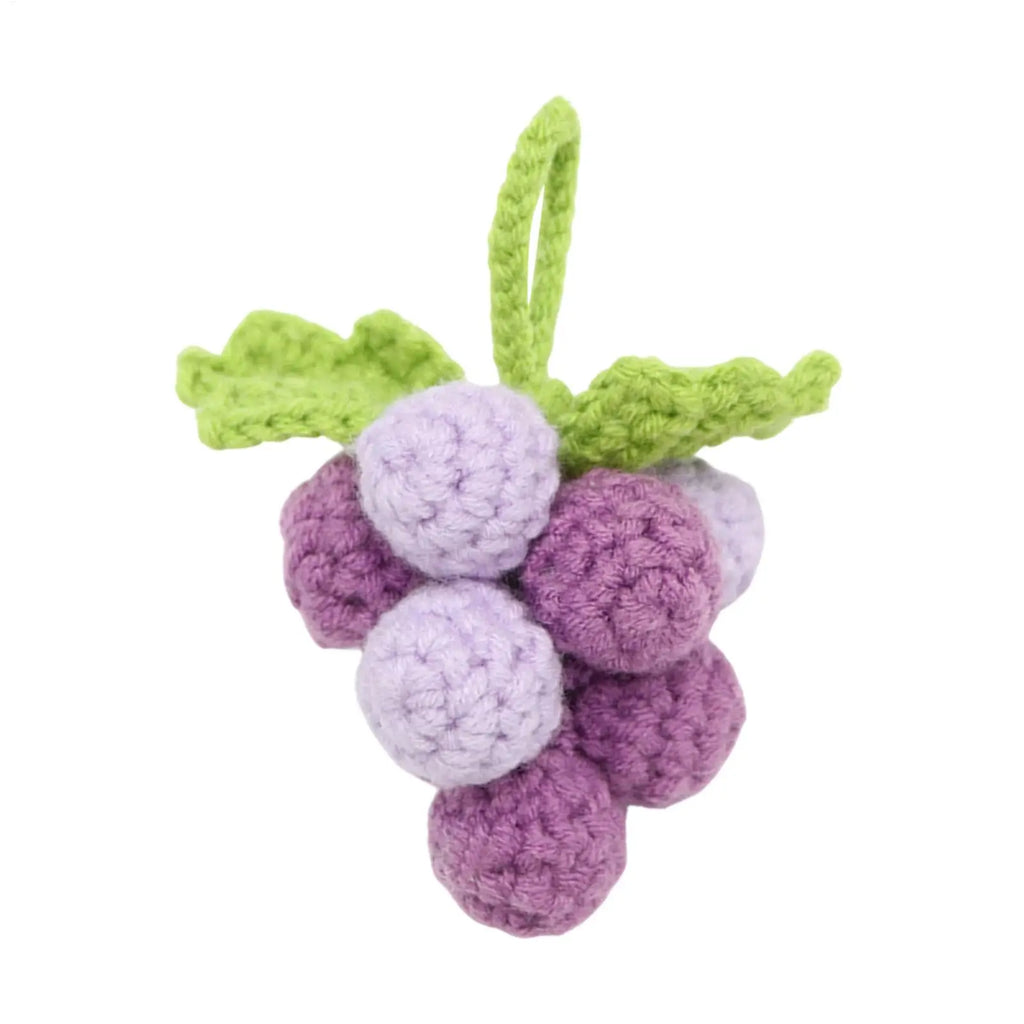 Grape Charms Cute Handcrafted Crochet Ornament Decor Small Bag Charm for Handbag Tote Backpack Keychain Car Women Girls