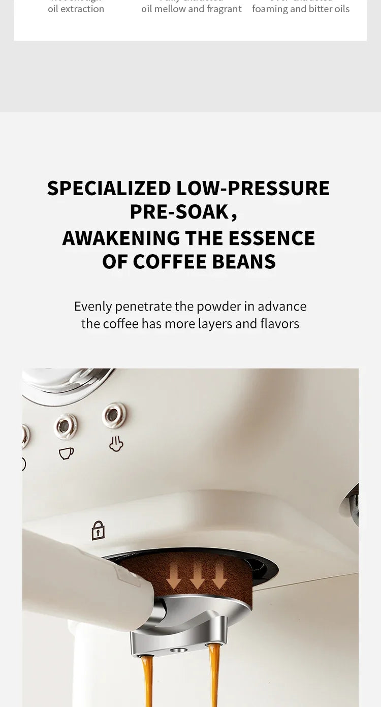 220V Italian Espresso Coffee Machine Stainless Steel Coffee Maker Semi-automatic Commercial Milk Frother Espresso Machine Office