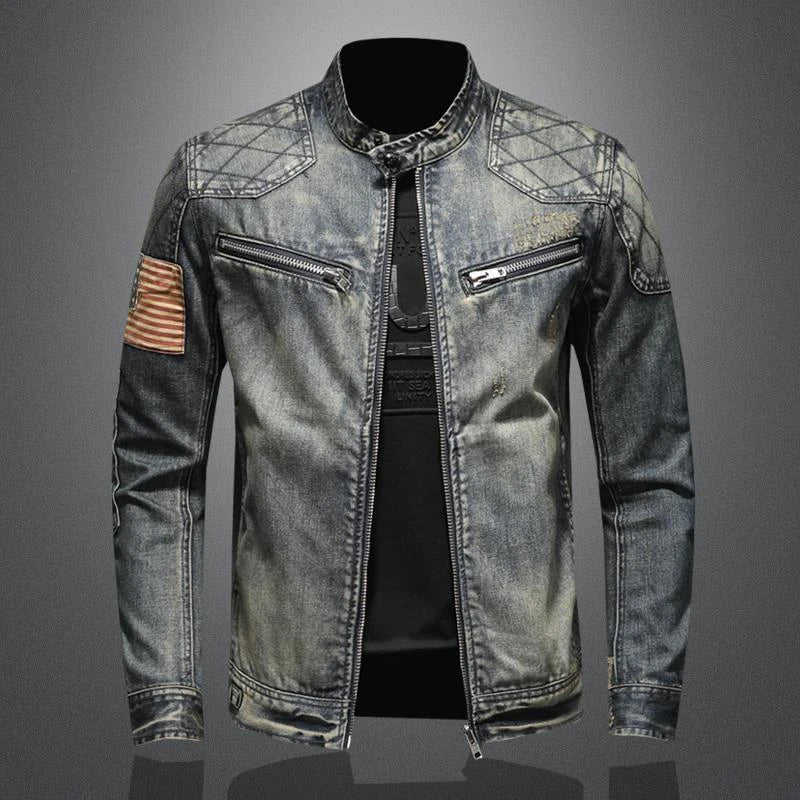 Autumn Men's Denim Jackets Fashion Men Retro Streetwear Zipper Cowboy Coats Men Vintage Windbreaker Biker Jean Jackets Clothing
