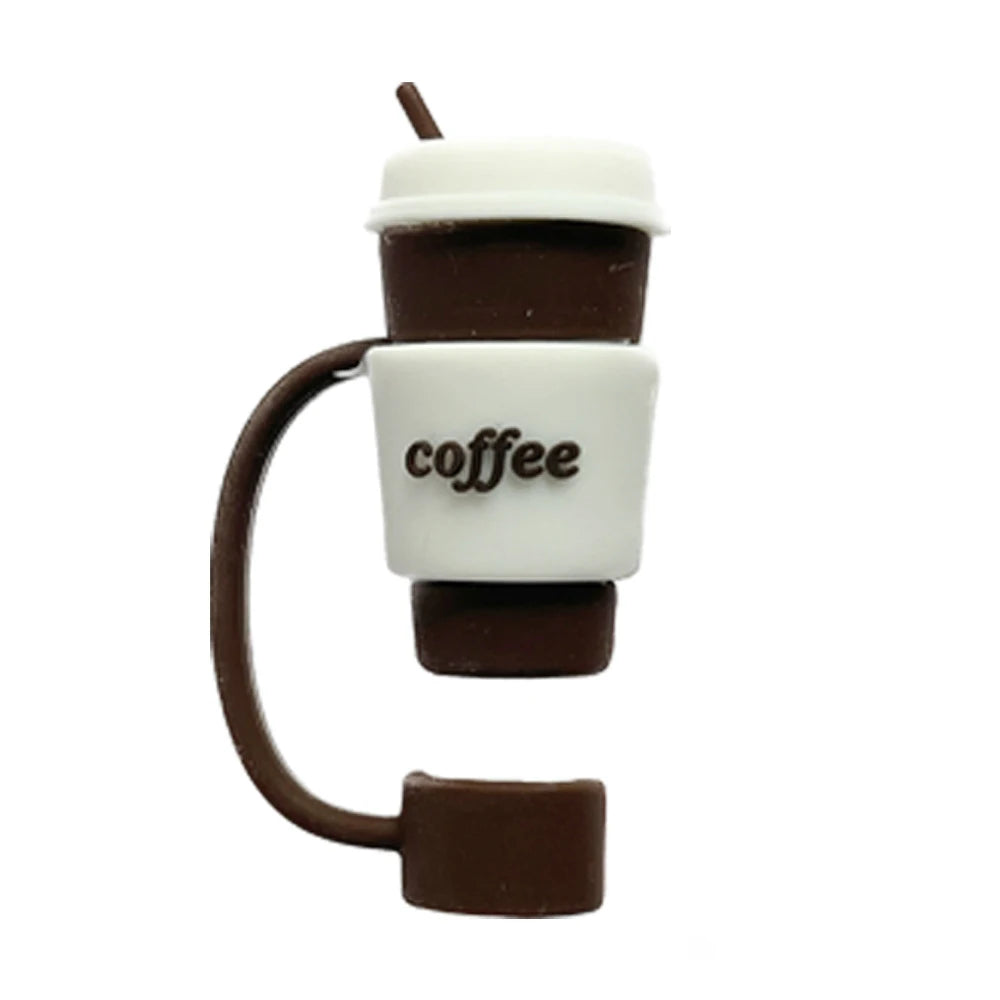 Straw Cover Cap for Stanley Tumblers Cup Accessories Cute Coffee Mug Ice Cream Shape Silicone Straw Dust Toppers Spill Stopper