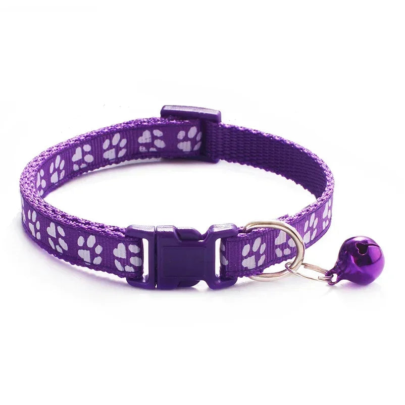 Fashion Pet Cats Collar Colorful Pattern Cute Bell Adjustable Collars for Cats Kitten DIY Ring Necklace Pet Accessories