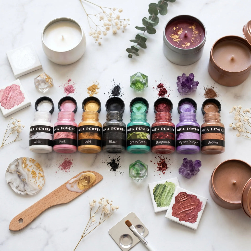 24Colors/Sets mica powder pigments, suitable for DIY resin, plaster, and candle molds; pearlescent resin pigments; jewelry-makin