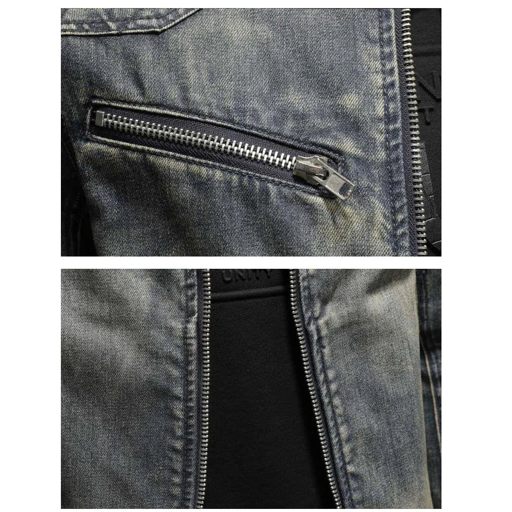 Autumn Men's Denim Jackets Fashion Men Retro Streetwear Zipper Cowboy Coats Men Vintage Windbreaker Biker Jean Jackets Clothing