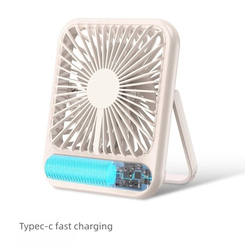 Mini Portable Desk Fan 100 Speed Stepless Variable USB Charging Foldable Handheld Office Strong Wind Digital Display Ultra Quiet