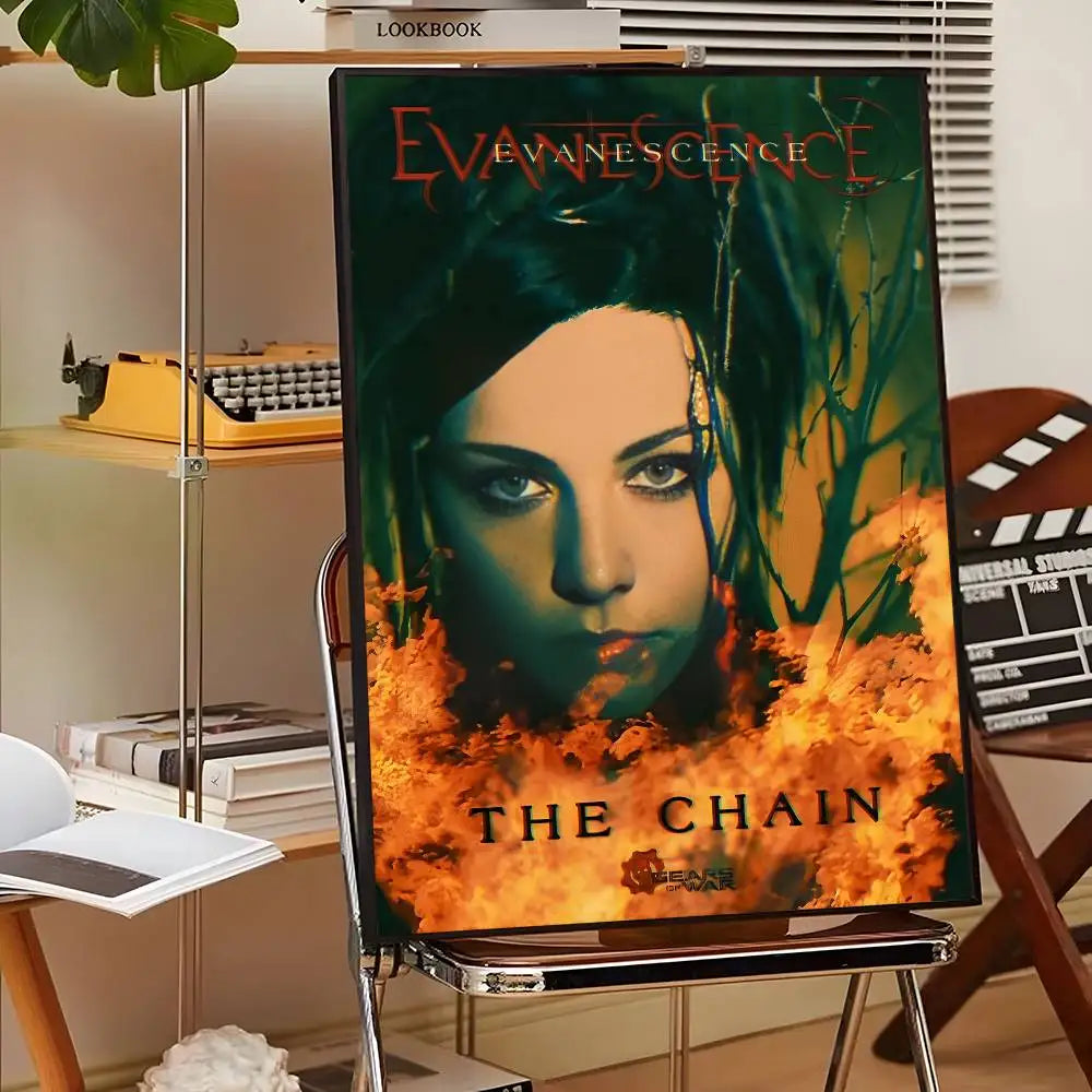 E-Evanescence A-Amy Lee Poster Sticky Wall Art Printing Waterproof Home Living Bed Room Bar Aesthetic Decor