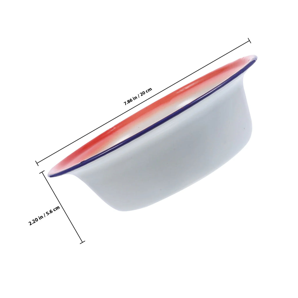 5Pcs Enamelware Bowls Vintage Pattern Multi-Use Soup Salad Mixing Bowl Set for Household Camping Enamel Food Bowl