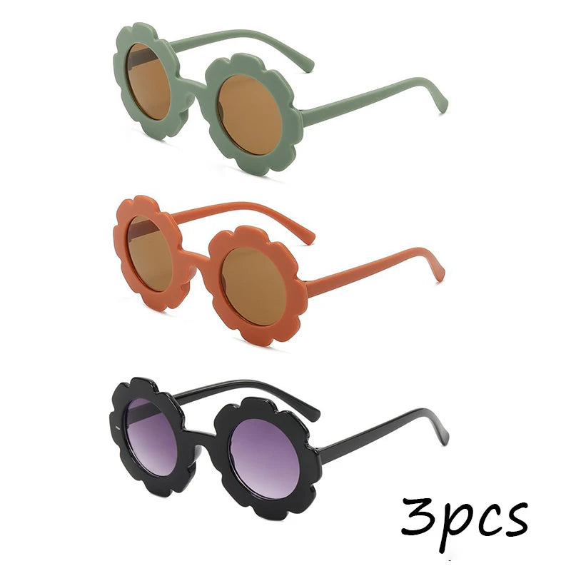 New Cute Multi Color Sunflower Sunglasses For Boys And Girls, UV Resistant Outdoor Style Sunglasses, Children's Glasses