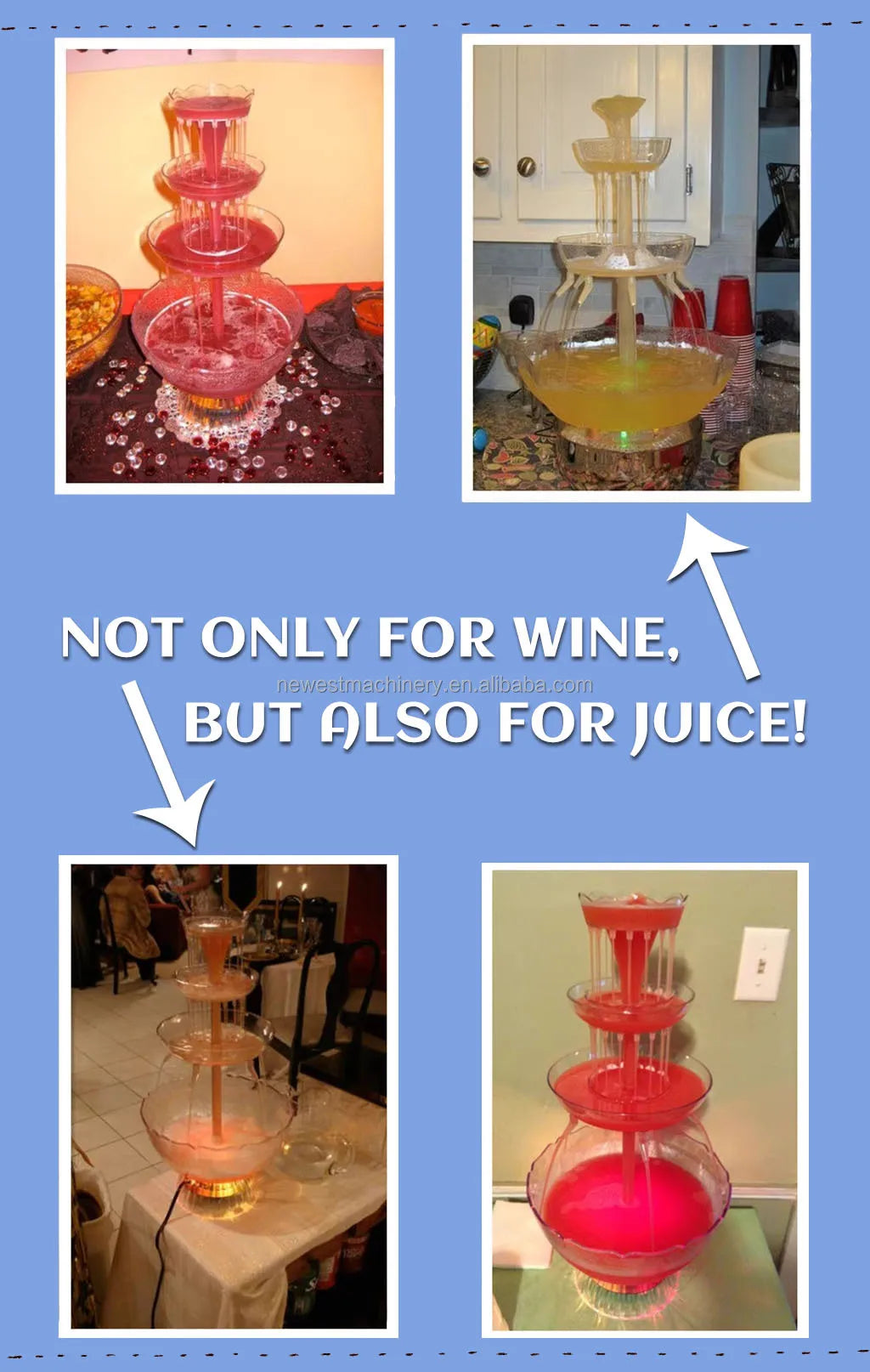 Premium Electric Beverage Fountain Drink Fountain AS Decanter for Parties