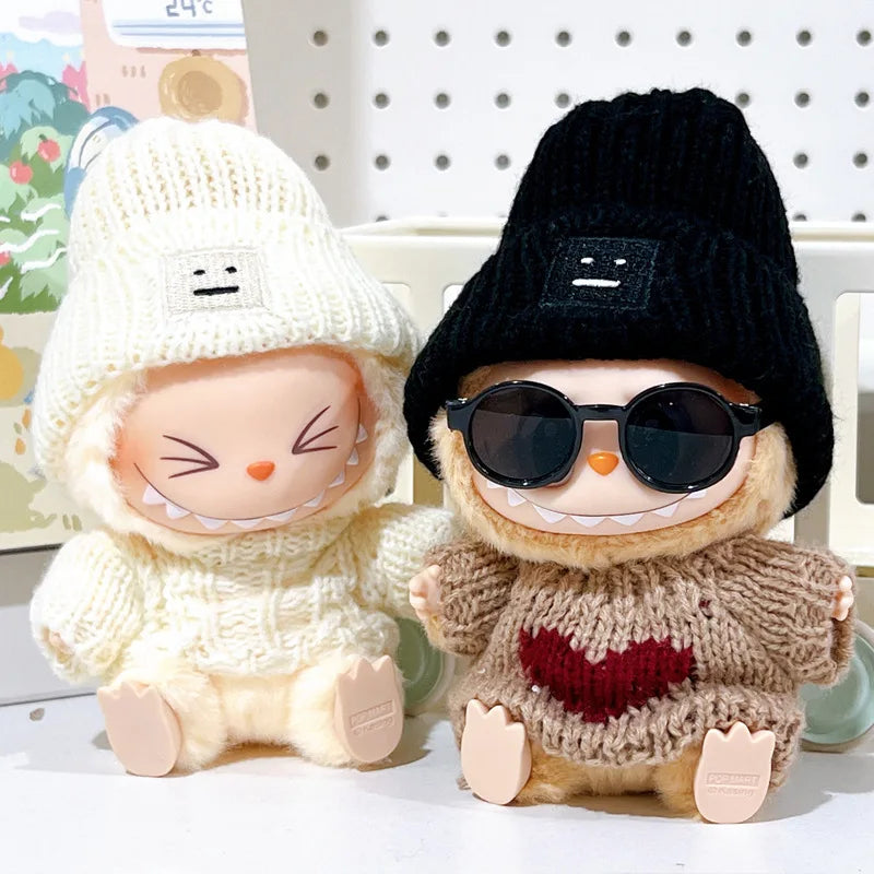 17cm Labubu clothes v1 v2 labubu Generation Labubu Sitting Party Clothes Pendant Doll Labubu doll Clothes Sweater scarf cute