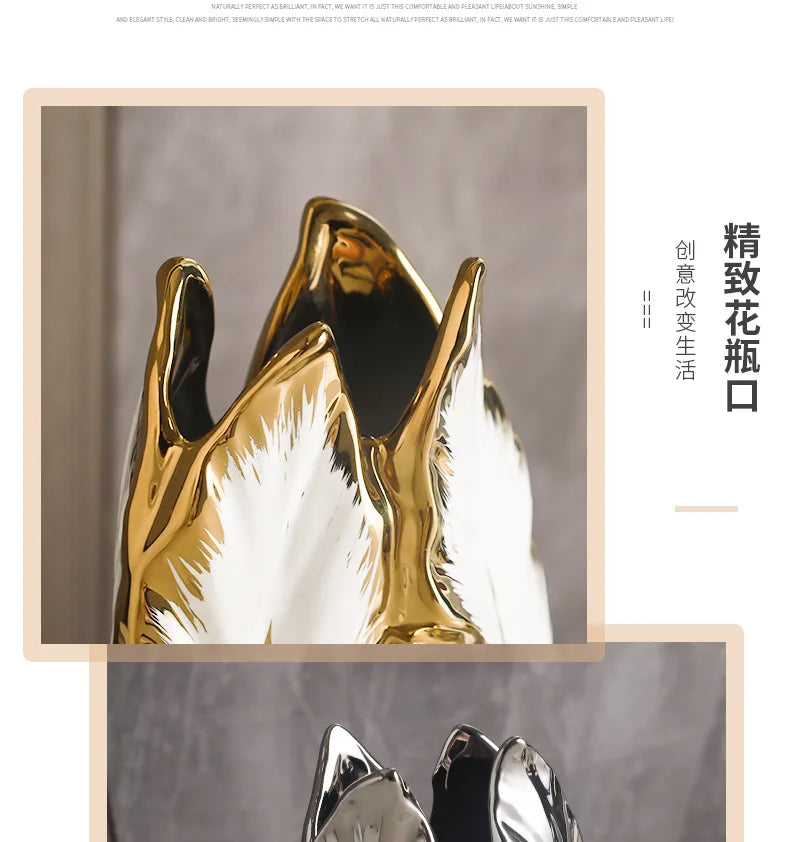 ceramic high-end vase Pottery Vase personalized living room foyer decoration creative home decoration Crafts ornament sculpture