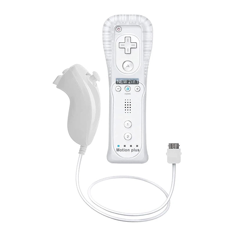 2PCS Remote Controller with Nunchuck Controller for Wii Console Wireless Gamepad with Motion Plus for  Wii Games Control