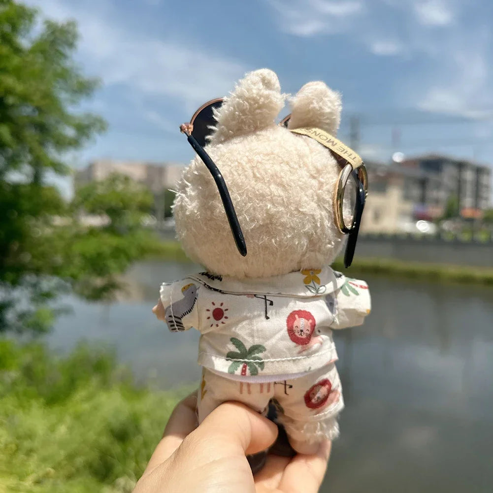 For 17cm Labubu Doll Clothes Beachwear Fashion Clothes With Sunglasses Labubu Clothes Ropa Labubu