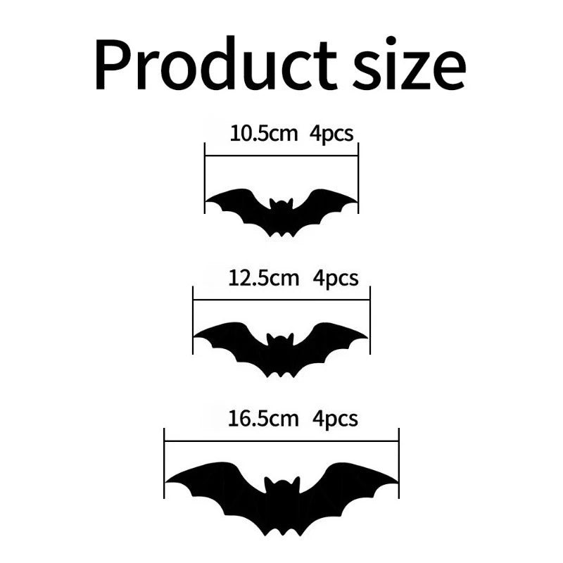 Halloween Decorations 3D Lighted Bats with Purple Green LED Lights Waterproof Window Wall Stickers for Indoor Outdoor Decor