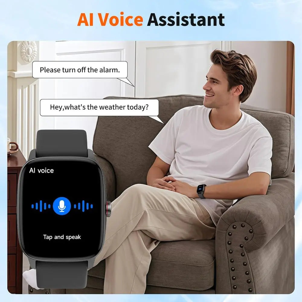 Smart Watch or Men & Women with Bluetooth Calling, 1.85" Touchsn itn, Heart Rate & Sleep Monitor, 100+ Sports es, IP68 Waterproo