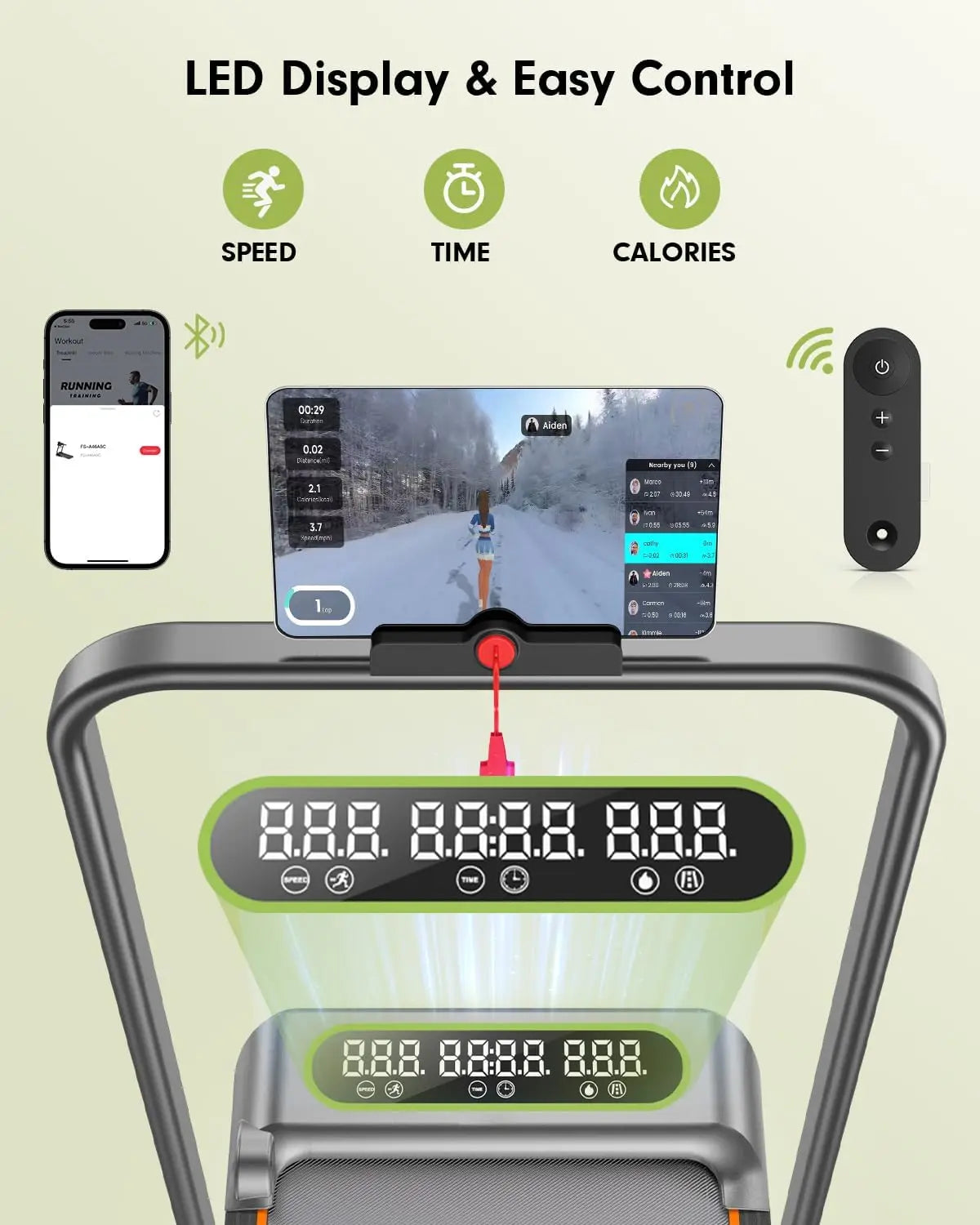 Foldable Treadmill with 12% Incline,3.5HP Low Noise Walking Pad Treadmill with Handle Bar,350 Lbs Capacity, APP Remote Control