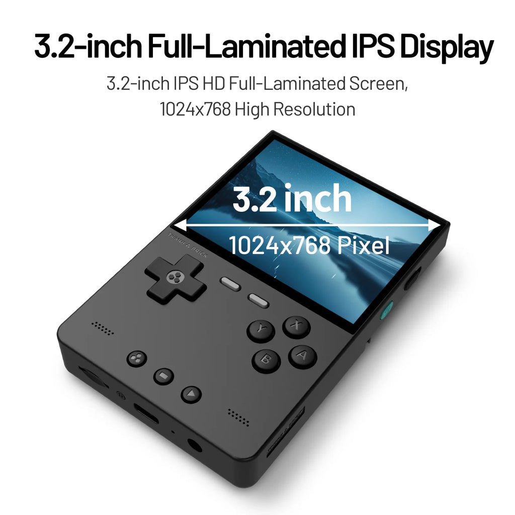 TRIMUI BRICK Handheld Game Console 3.2'' IPS Screen Linux System Trimui UI Metal Back Panel Key LED Lighting Free Keycap Gifts