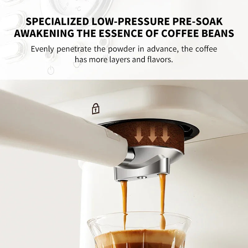 220V Italian Espresso Coffee Machine Stainless Steel Coffee Maker Semi-automatic Commercial Milk Frother Espresso Machine Office