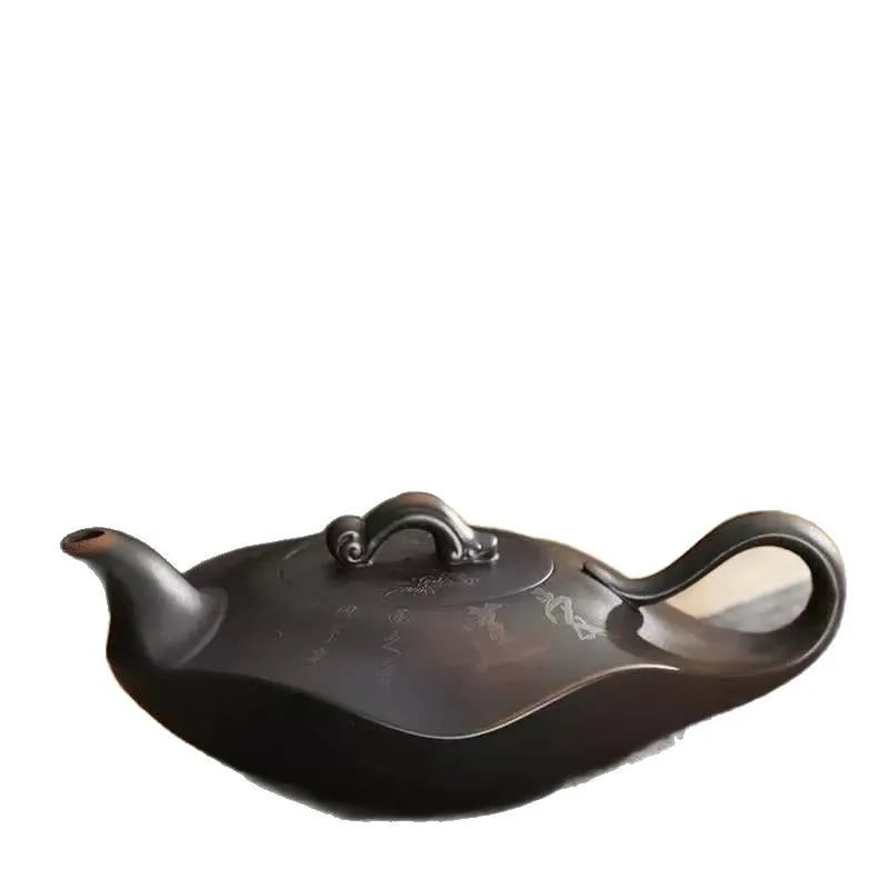 Purple Pottery Teapot Handmade Household Chinese Style Large Capacity Purple Clay Teapot Single Pot