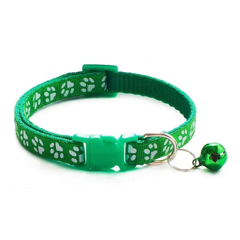 Fashion Pet Cats Collar Colorful Pattern Cute Bell Adjustable Collars for Cats Kitten DIY Ring Necklace Pet Accessories