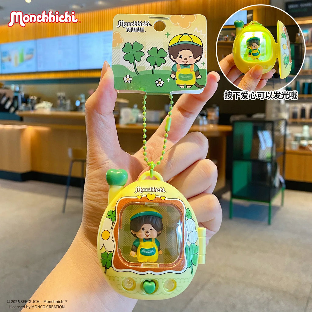 Monchhichi Led Light Up Keychain Cute Retro Y2K Bag Charm Tamagotchi Style Glowing Pendant Anime Gift For Teen Girls Backpacks