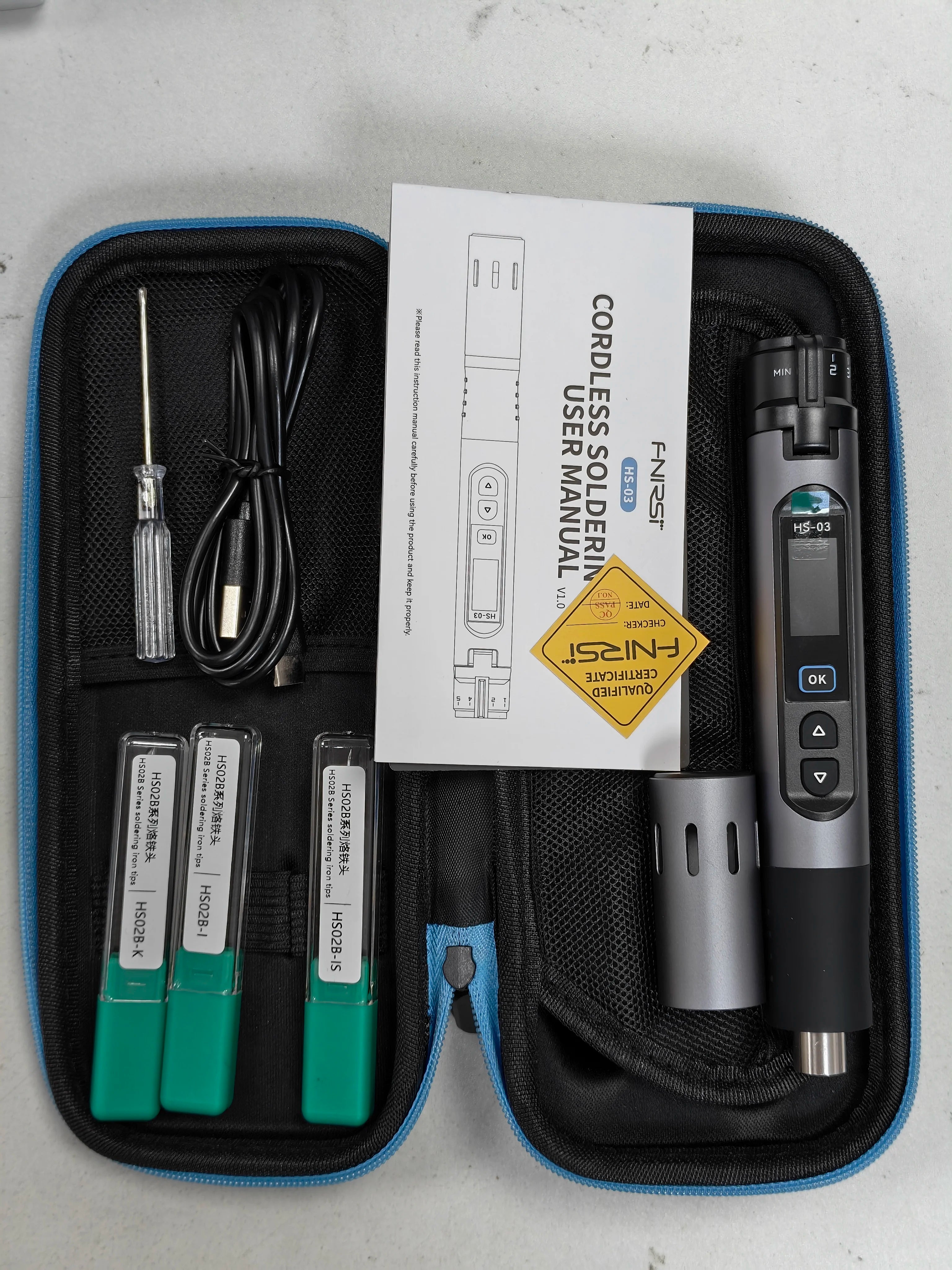 FINIRSI HS03 Cordless Soldering Iron, 100-450°C Replaceable Battery Continuous Soldering Wired/Wireless Modes Compatible T210