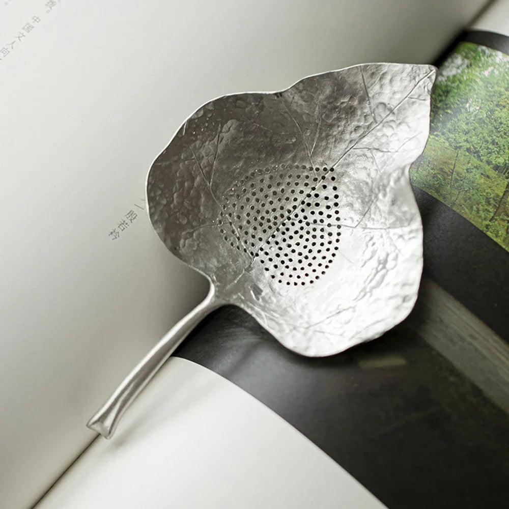 Silver Tea Leak Bodhi Leaves Pure Tin Material Creative Tea Filters Fair Cup Creative Leaves Tea Leak Teas Ceremony Accessories