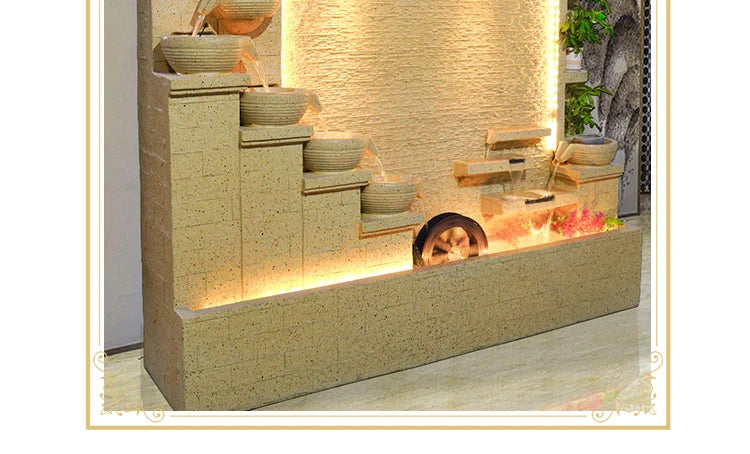 2 Meters Outdoor Water Fountain Yard Garden Villa Decoration Large Fountain Waterfall Concrete Fountains Zen Water Flows