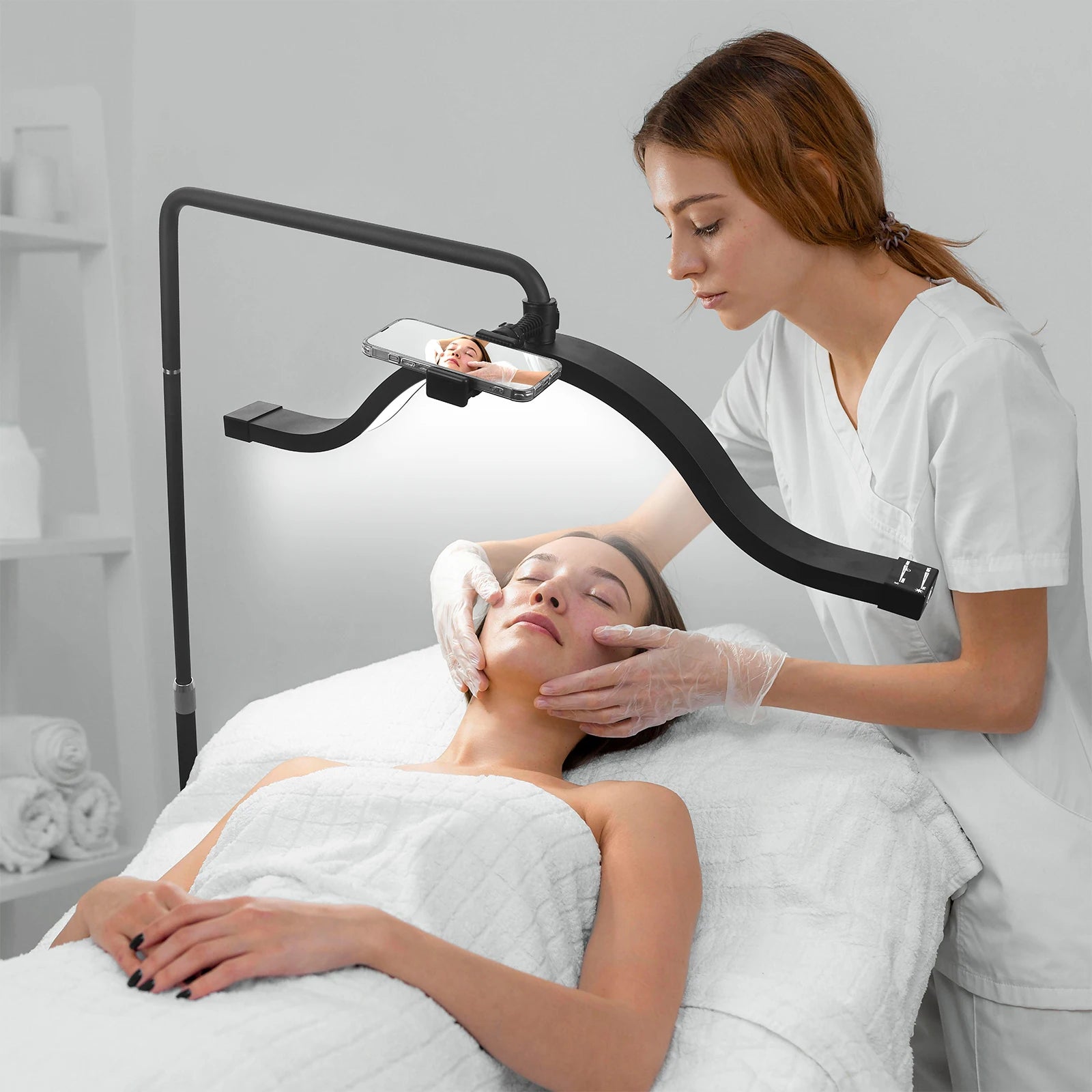 Oversea Warehouse Fast Delivery Floor LED Video Light Half-moon Shaped High Quality Fill Light For Beauty Salon Makeup