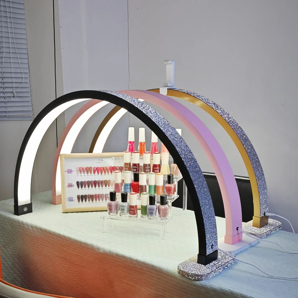 Oversea Warehouse Fast Delivery Floor LED Video Light Half-moon Shaped High Quality Fill Light For Beauty Salon Makeup